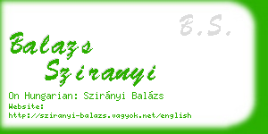balazs sziranyi business card