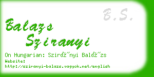 balazs sziranyi business card